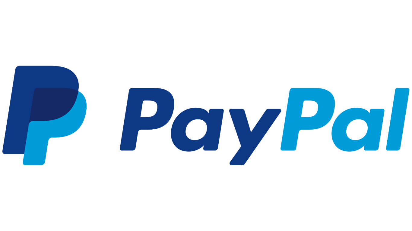 Pago con PayPal Logotipo de PayPal en tonos azul claro y oscuro.