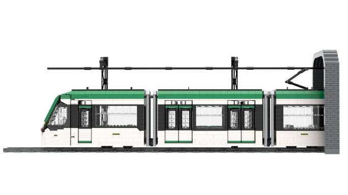 MOC CAF Urbos 3 Metro de Málaga Lego lateral