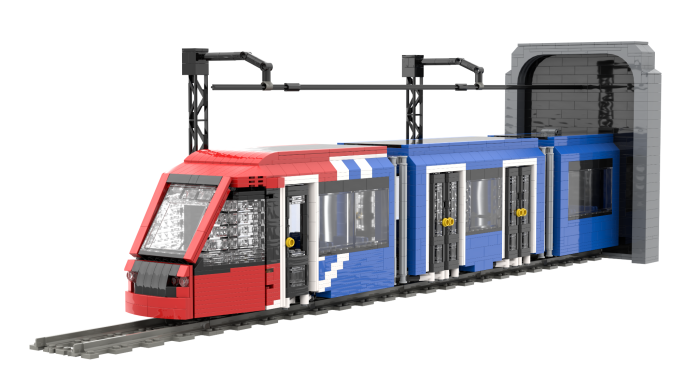 MOC Alstom Citadis S302 Metro Ligero Madrid Lego frontal