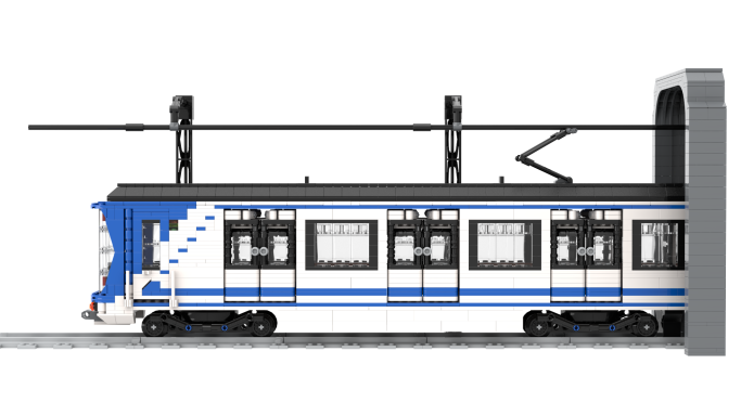 MOC CAF serie 2000 Metro de Madrid Lego lateral