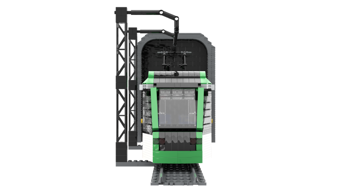 MOC Alstom Citadis S302 TRAM Barcelona Lego frontal