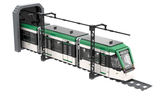 MOC CAF Urbos 3 Metro de Málaga Lego exterior