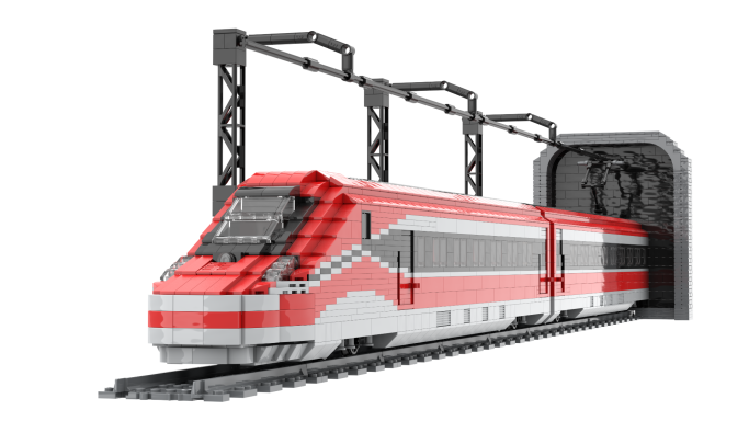 MOC IRYO FRECCIAROSSA 1000 Lego dos módulos frontal